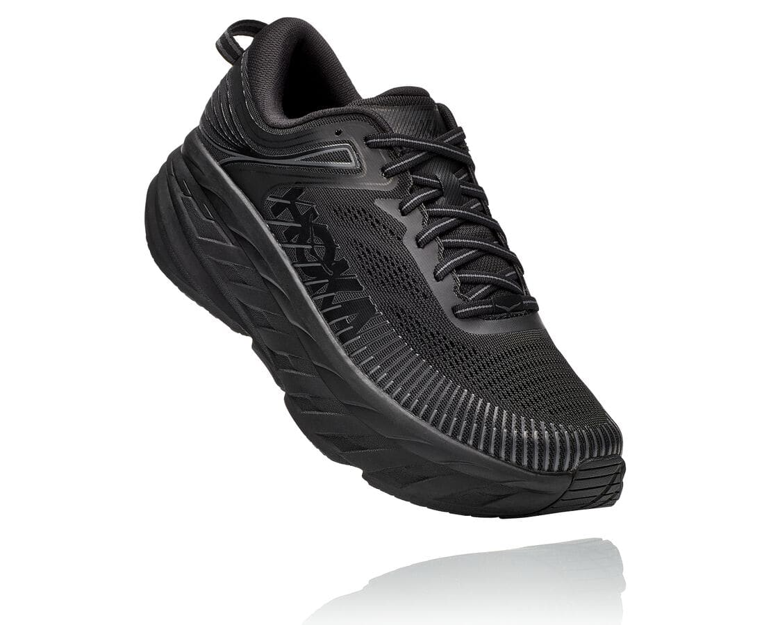 Hoka One One Bondi 7 Philippines - Mens Wide Running Shoes - Black | UG2653184